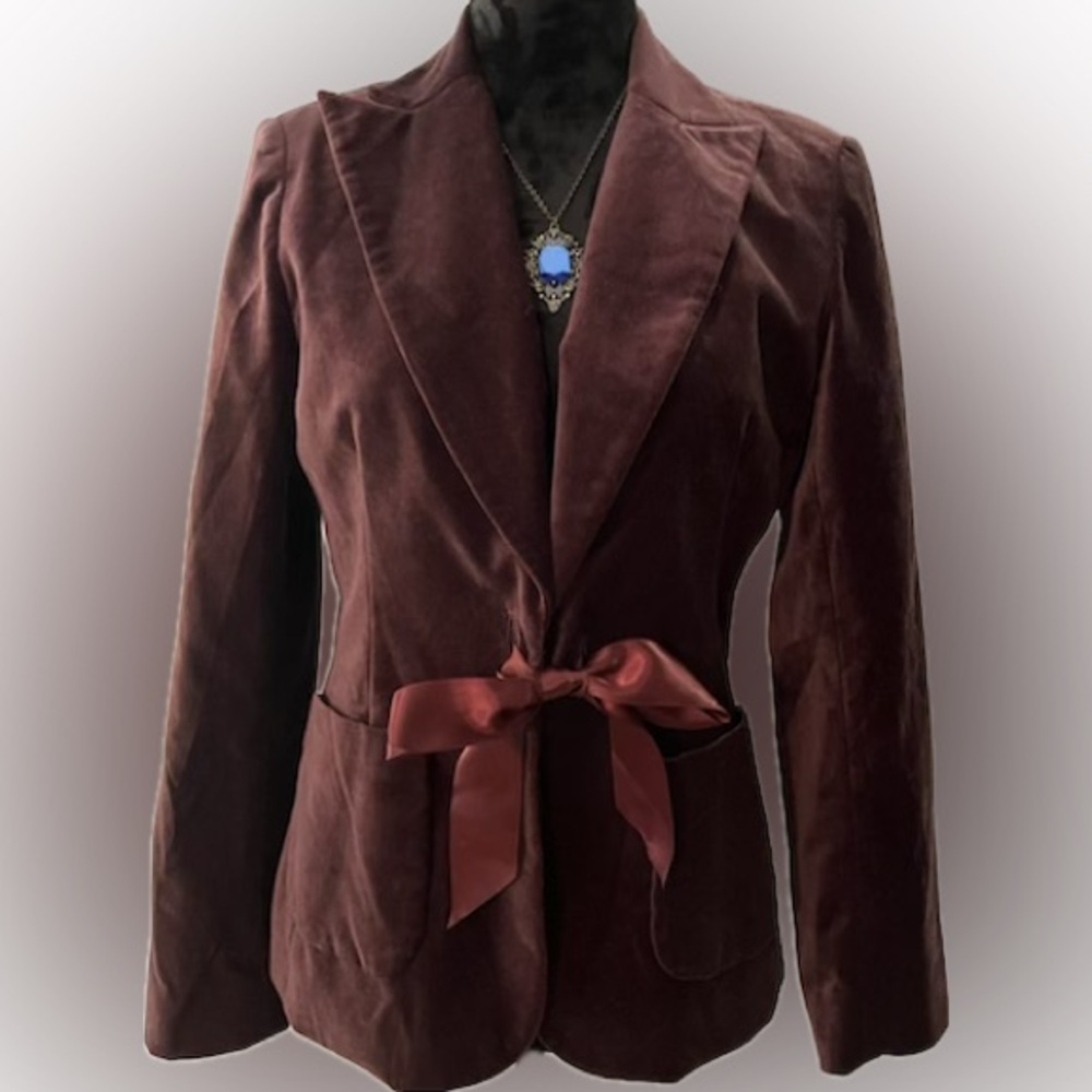 Vintage Velvet Women's NEW YORK & CO. Blazer with Bow Detail Small Size 4